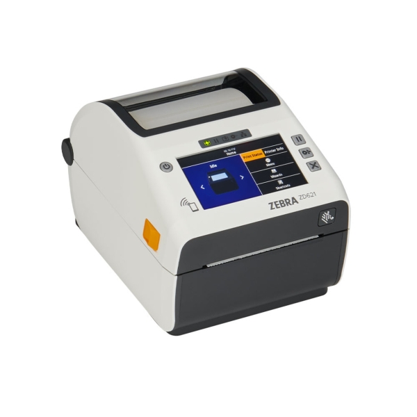 Zebra Direct Thermal Printer ZD621; Healthcare, Color Touch LCD; 203 dpi, USB, USB Host, Ethernet, Serial, 802.11ac, BT4, USA/Canada, US Cord, Swiss Font, EZPL