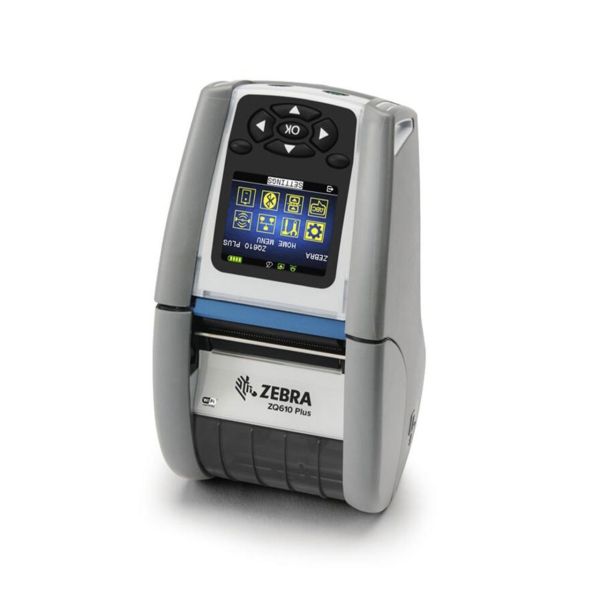 Zebra DT Printer ZQ610 Plus 2"/48mm Healthcare; English/Latin fonts, Wi-Fi 6 Dual Radio (802.11AX / BT5.x), Linered platen, 0.75" core, Group 0, Belt clip