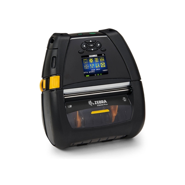 Zebra DT Printer ZQ630 Plus; English fonts, Dual 802.11AC / BT4.x, Linered platen, 0.75" core, Group 0, Belt clip