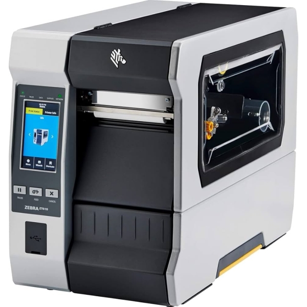 Zebra TT Printer ZT610; 4", 203 dpi, US Cord, Serial, USB, Gigabit Ethernet, Bluetooth 4.1, USB Host, Tear, Color, ZPL