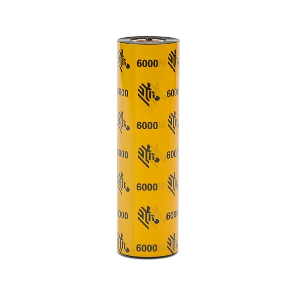 Zebra Thermal Transfer Ribbon, Wax (3.31" x 244') 6000 Wax (0.5" Core) (48 Rolls/Ctn)