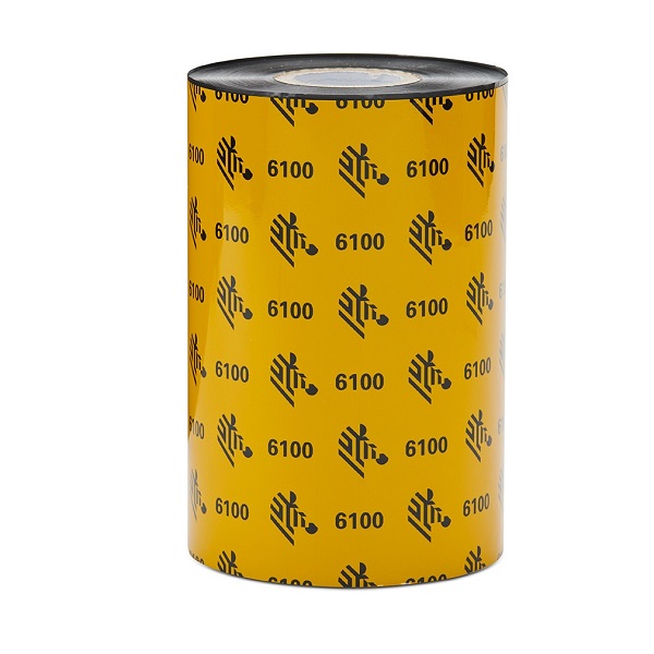 Zebra Thermal Transfer Ribbon Wax/Resin (4.33" x 244' Roll) 6100 Wax/Resin (0.5" Core) (48 Rolls/Ctn)
