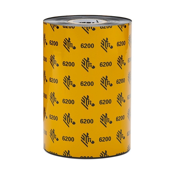 Zebra Thermal Transfer Ribbon, Resin (1.57" x 1476') 6200 Resin (1" Core) (6 Rolls/Ctn)
