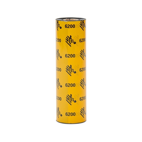 Zebra Thermal Transfer Ribbon, Resin (4.33" x 244' Roll) 6200 Resin (0.5" Core) (48 Rolls/Ctn)