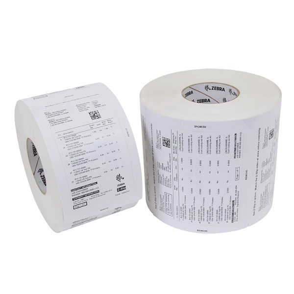 Zebra Direct Thermal Label Paper (Polypropylene) (4.375" x 6.875") Z-Slip Packing List (3" Core) (580/Roll) (4 Rolls/Ctn) (Perforated) (8" Outer) (Permanent Acrylic Adhesive) (White)
