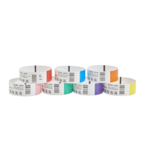 Zebra Direct Thermal Wristband Cartridge Kit (Polypropylene) (Orange) (1" x 11") Z-Band Direct, HC100 (200/Roll) (6 Rolls/Ctn) (Perforated) (Permanent Acrylic Adhesive)