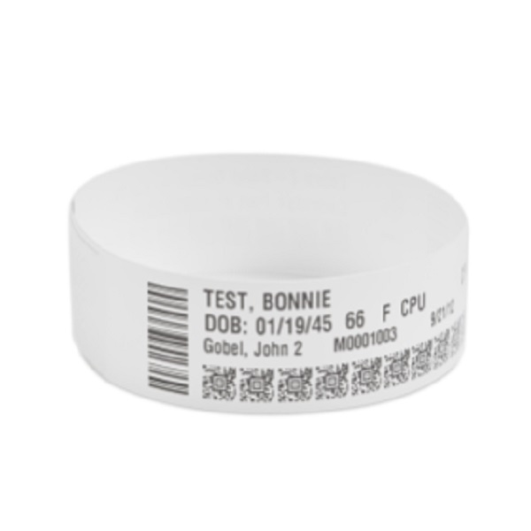 Zebra Direct Thermal Wristband (Polypropylene) (0.75" x 11") Z-Band Direct, HC100 (200/Roll) (6 Rolls/Ctn) (Perforated) (Permanent Acrylic Adhesive) (White)