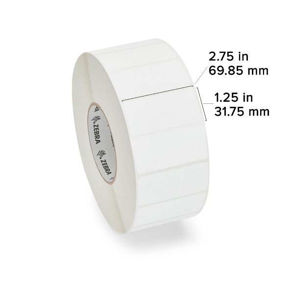 Zebra Thermal Transfer Label (Polyester) (3" x 2") Z-Ultimate 2000T (3" Core) (2950/Roll) (4 Rolls/Ctn) (Perforated) (8" Outer) (High Performance Permanent Adhesive) (White)