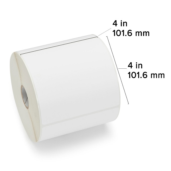 Zebra Direct Thermal Label Paper (4" x 4") Z-Perform 2000D (1" Core) (640/Roll) (6 Rolls/Ctn) (Top Coated Paper) (Perforated) (5" Outer) (All-Temp Permanent Adhesive) (White)