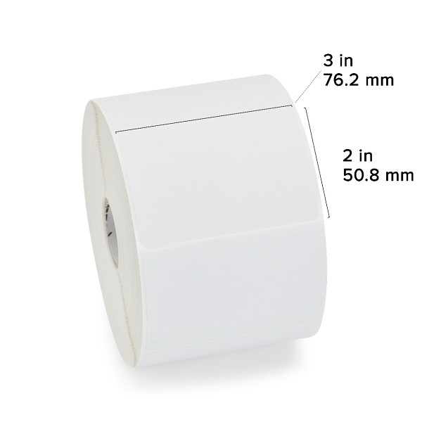 Zebra Direct Thermal Label Paper (3" x 2") Z-Select 4000D (1" Core) (1240/Roll) (6 Rolls/Ctn) (Top Coated Paper) (Perforated) (5" Outer) (All-Temp Permanent) (White)