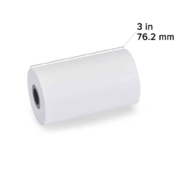 Zebra Direct Thermal 2.4 mil Receipt Paper (3" x 80') Z-Perform 1000D (0.4" Core) (36 Rolls/Ctn) (Non Coated Paper) (Perforated) (1.8" Outer) (No Adhesive/Receipt)(White)