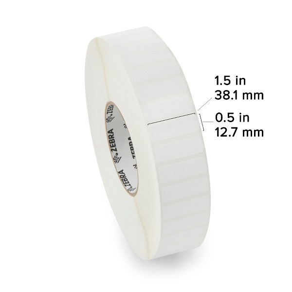 Zebra Thermal Transfer Label (Polyester) (1.5" x 0.5") Z-Ultimate 3000T (3" Core) (9420/Roll) (4 Rolls/Ctn) (Not Perforated) (8" Outer) (High Performance Permanent Adhesive) (White)