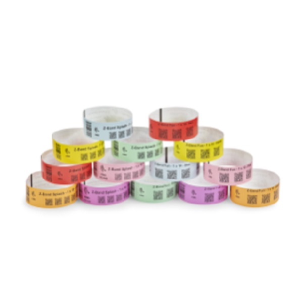 Zebra Direct Thermal Wristband (Polypropylene) (Red) (1" x 10") Z-Band Splash (1" Core) (350/Roll) (4 Rolls/Ctn) (Perforated) (5" Outer) (Permanent Acrylic Adhesive)