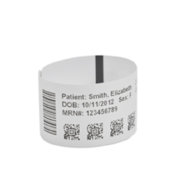 Zebra Direct Thermal Wristband (Polypropylene) (1" x 6") Z-Band UltraSoft, HC100 (300/Roll) (6 Rolls/Ctn) (Perforated) (Permanent Acrylic Adhesive) (White)