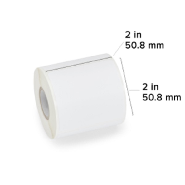 Zebra Direct Thermal Label W/ Protective Overvarnish (2" x 2") PolyPro 4000D (0.75" Core) (245/Roll) (12 Rolls/Ctn) (Polypropylene) (Perforated) (2.2" Outer) (High Performance Permanent) (White)