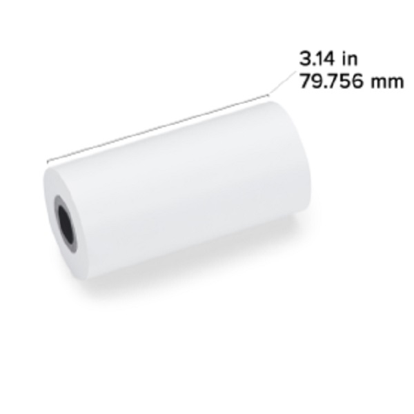 Zebra Direct Thermal 2.4 mil Receipt Paper (3.1406" x 50') Z-Perform 1000D (0.5" Core) (50 Rolls/Ctn) (Non Coated Paper) (Not Perforated) (1.57" Outer) (No Adhesive/Receipt) (White)
