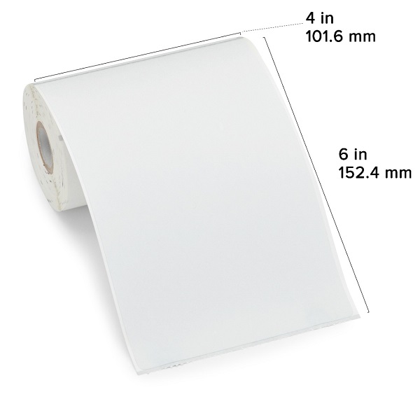 Zebra Direct Thermal Label Paper (4" x 6") Z-Perform 1000D (0.75" Core) (75/Roll) (36 Rolls/Ctn) (Non Coated Paper) (Perforated) (2.25" Outer) (Permanent Acrylic Adhesive) (White)