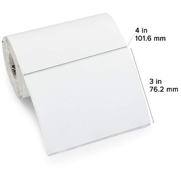 Zebra Direct Thermal Label Paper (4" x 3") Z-Perform 1000D (0.75" Core) (155/Roll) (36 Rolls/Ctn) (Non Coated Paper) (Perforated) (2.25" Outer) (Permanent Acrylic Adhesive) (White)