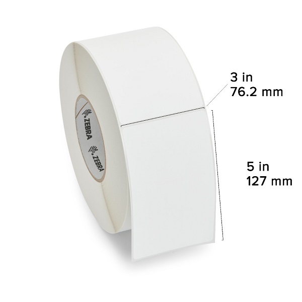 Zebra Thermal Transfer Label Paper (3" x 5") Z-Select 4000T All-Temp (3" Core) (1100/Roll) (6 Rolls/Ctn) (Top Coated Paper) (Not Perforated) (8" Outer) (Permanent Acrylic Adhesive) (White)