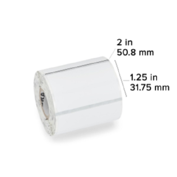 Zebra Direct Thermal Label Paper (2" x 1.25") Z-Perform 1000D (0.75" Core) (280/Roll) (36 Rolls/Ctn) (Non Coated Paper) (Not Perforated) (2.0" Outer) (Permanent Acrylic Adhesive) (White)