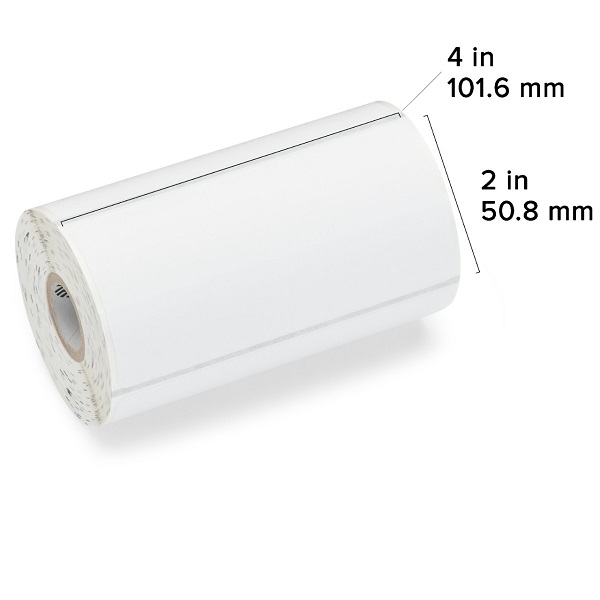 Zebra Direct Thermal Label Paper (4" x 2") Z-Perform 1000D (0.75" Core) (300/Roll) (36 Rolls/Ctn) (Non Coated Paper) (Perforated) (2.5" Outer) (Permanent Acrylic Adhesive) (White)